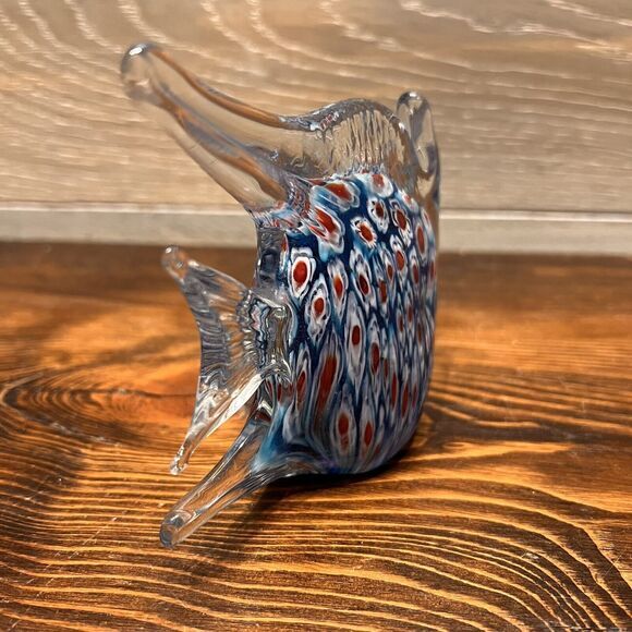 Art Glass Angel Fish Hand Blown Murano Style Figurine‎ Paperweight Milliefiore - Picture 4 of 7